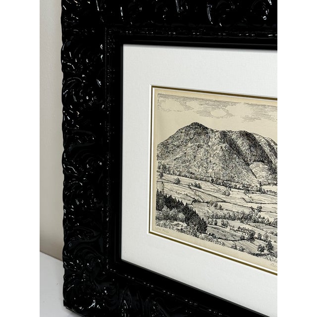 Illustration British Masterpiece Low Fell, From Lanthwaite Hill Original Pen-and-Ink Landscape Drawing Lake District, Cumbria Signed by Alfred Wainwright For Sale - Image 3 of 12