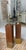 Brown Mid 20th Century Pair of Brass and Wood Column Table Lamps For Sale - Image 8 of 12