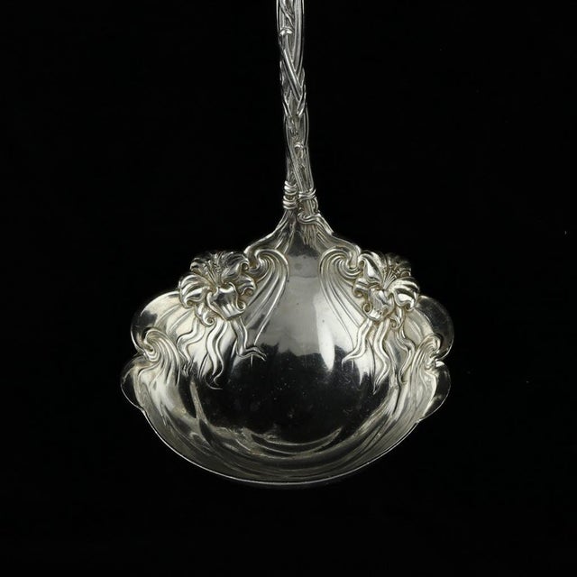 1900 - 1909 International Simpson Frontenac 1903 Oyster Ladle Sterling Silver 10" Floral For Sale - Image 5 of 8