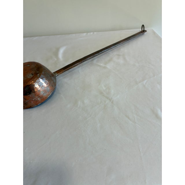 Farmhouse Antique Hand Hammered Copper Ladle With Hanging Loop For Sale - Image 3 of 11