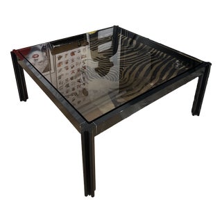 Glass and Metal Coffee Table by George Ciancimino for Mobilier International, 1975 For Sale