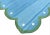 Handmade Cotton Scalloped Reversible Rug, Sky Blue and Forest Green Dhurrie-6'x9' For Sale - Image 6 of 10