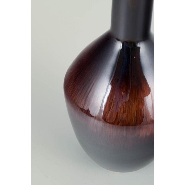 Vase with Slender Neck and Hares Fur Glaze by Carl-Harry Stålhane for Rörstrand For Sale - Image 3 of 5