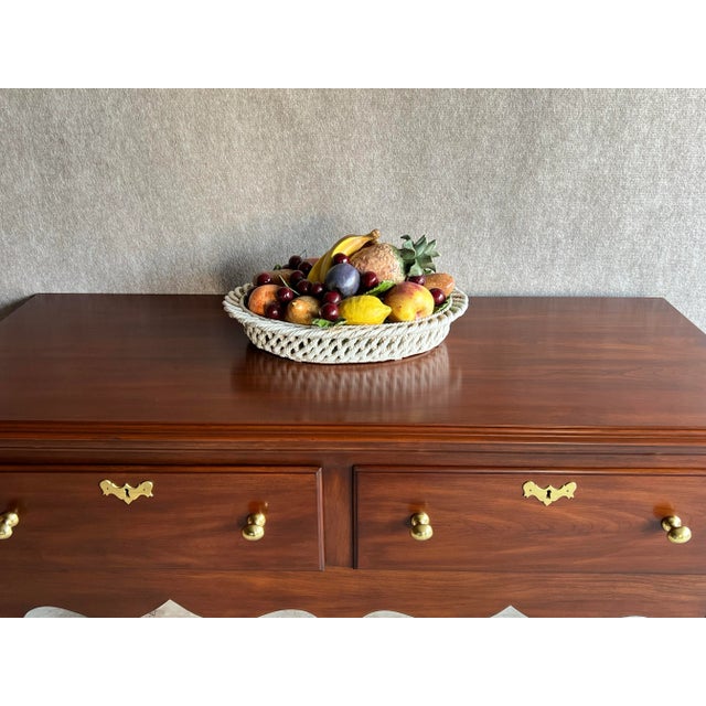 Large Mid 20th Century Italian Majolica Ceramic Fruit Basket For Sale - Image 11 of 12