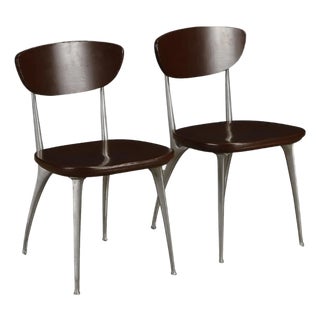 Pair of Shelby Williams 'Gazelle' Sculptural Aluminum Side Chairs, 1960s For Sale