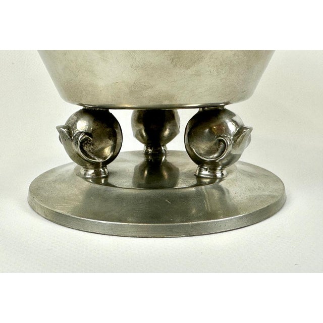 Metal Swedish Art Deco Pewter Bowl by Edvin Ollers for Schreuder & Olsson, 1944 For Sale - Image 7 of 8