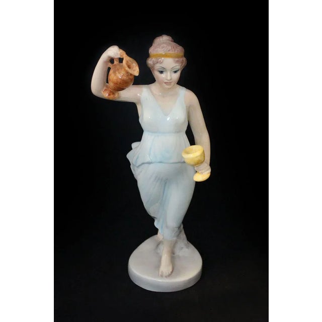 Ceramic Vestal Ceramic Figure With Jug and Goblet by Giovanni Ronzan for Ronzan, 1940s For Sale - Image 7 of 7