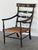 English Regency Style Crackle Finish Chinoiserie & Classical Stenciled Rush Seat Armchair For Sale In Chicago - Image 6 of 12