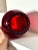Glass Vintage Traditional Scalloped Edged Red Glass Vase For Sale - Image 7 of 7