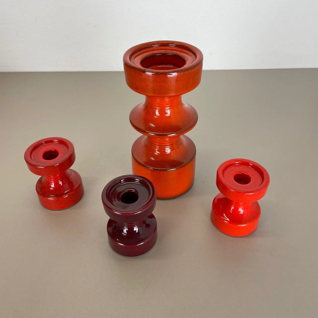 1970s Pottery Candleholder by Cari Zalloni for Steuler, Germany, 1970s, Set of 4 For Sale - Image 5 of 18