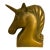 Mid-20th Century Brass Unicorn Head Sculpture With Swept Mane For Sale