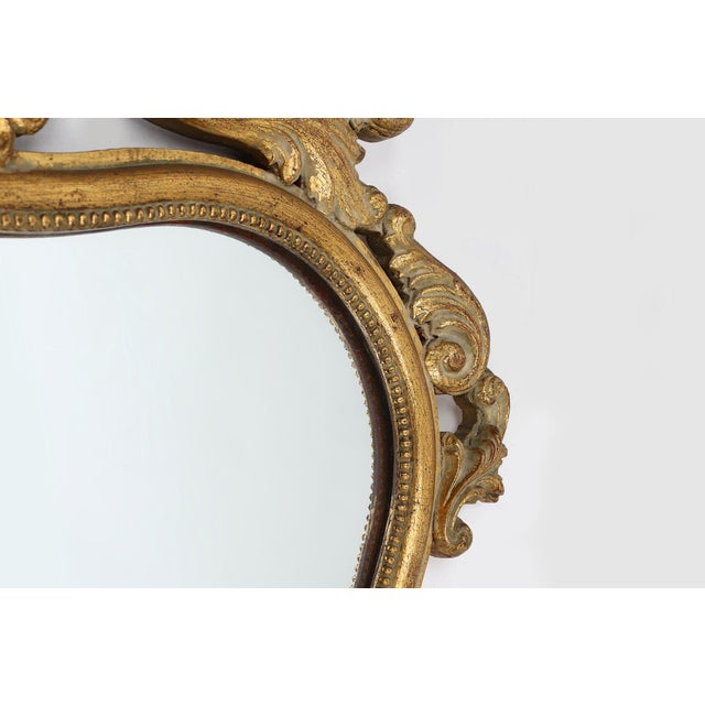 20th Century Belgian Baroque Mirror in Gilded Wood, 1950s For Sale - Image 9 of 11
