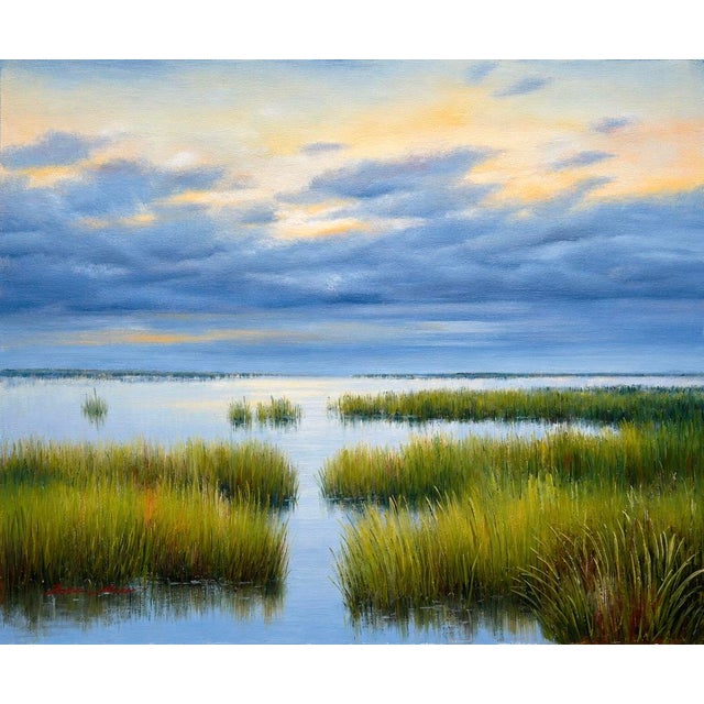 Original oil on canvas by Eric Son. Bring the peaceful beauty of the coast into your home with this original marsh...