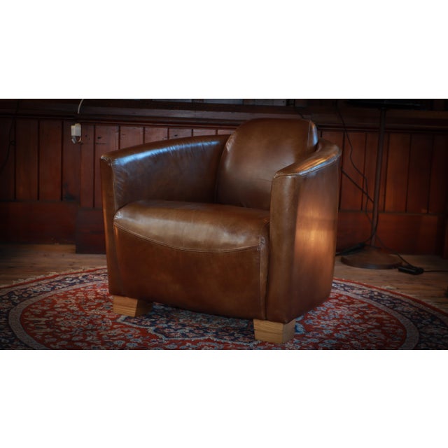 Halo Mars Aviator Rocket Club Armchair in Cigar Brown Leather from Timothy Oulton, 2010s For Sale - Image 11 of 16