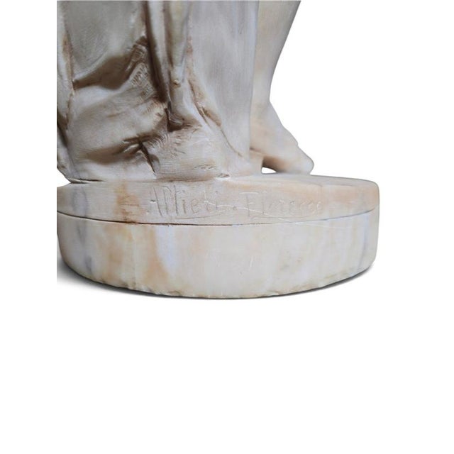 Grand Tour Alabaster Sculpture of Young Mozart Playing The, 1850, Alabaster For Sale - Image 12 of 17
