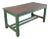 Large French Industrial Wooden Table With Green Paint For Sale