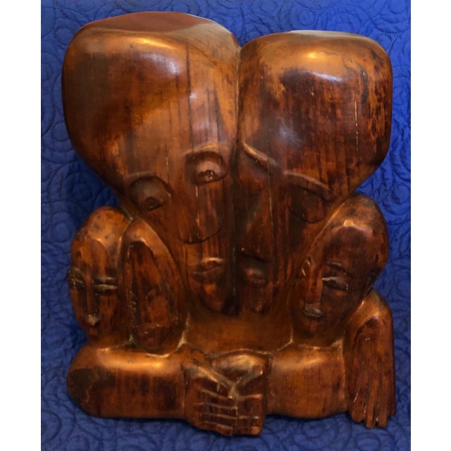 Miriam Sommerburg, Carved Wood German Expressionist Sculpture Jewish Woman Refugee Artist Judaica, c.1950s For Sale In Miami - Image 6 of 12