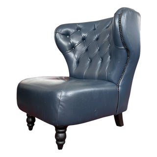 Vintage Chesterfield-Style Slipper Chair For Sale
