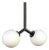 Y Pendant Mini, Black, 29in H, 3 Inch Glass Globes, by Research.Lighting, Modern, Minimal Hanging Light For Sale