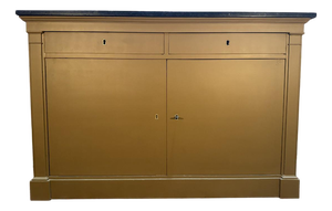 Louis Philippe Style Sideboard in Painted Wood and Black Marble