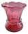 1980s Pilgrim Cranberry Glass Bud Vase With Crystal Collar For Sale