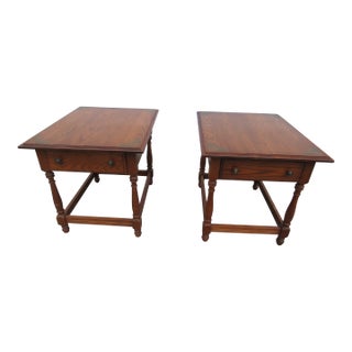 Vintage Pair of Hitchcock End Side Tables Farmhouse Designer For Sale