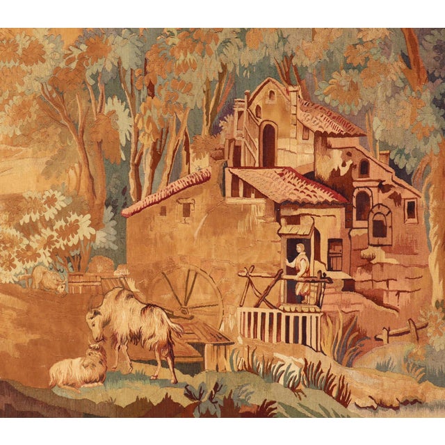 19th Century Antique French Verdure Tapestry With a Countryside Scene For Sale - Image 16 of 16