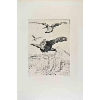 Jules Laurens, Sommets d'Auvergnelaure, Etching, 1970s For Sale