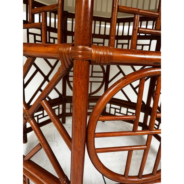 Vintage Rattan Brighton Style Dining Table For Sale In Tampa - Image 6 of 11