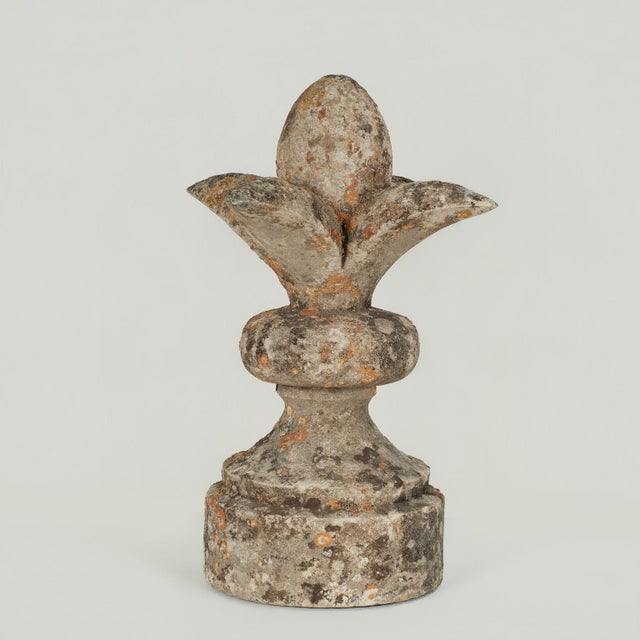 French Antique French Carved Stone Fleur De Lis For Sale - Image 3 of 9