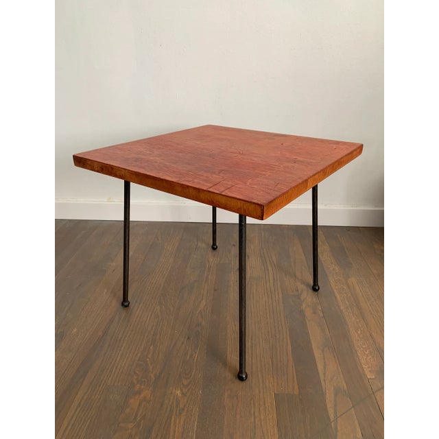 Mid-Century Modern Swivel Top Iron Leg Table For Sale - Image 11 of 11