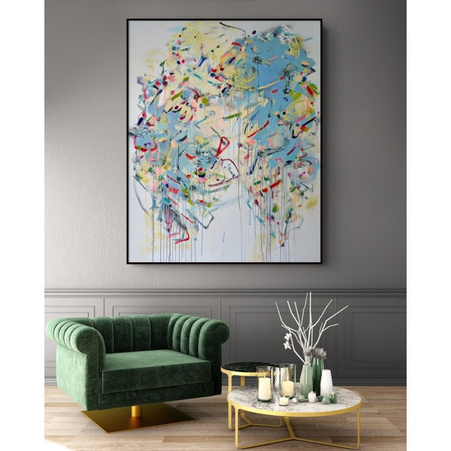 Abstract Contemporary Abstract Acrylic and Spray Paint on Canvas "Duet (C)" by Gina Werfel For Sale - Image 3 of 4
