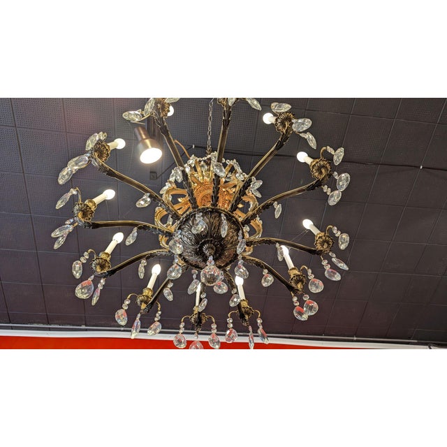 Early 20th Century Large Brass Chandelier For Sale - Image 10 of 12