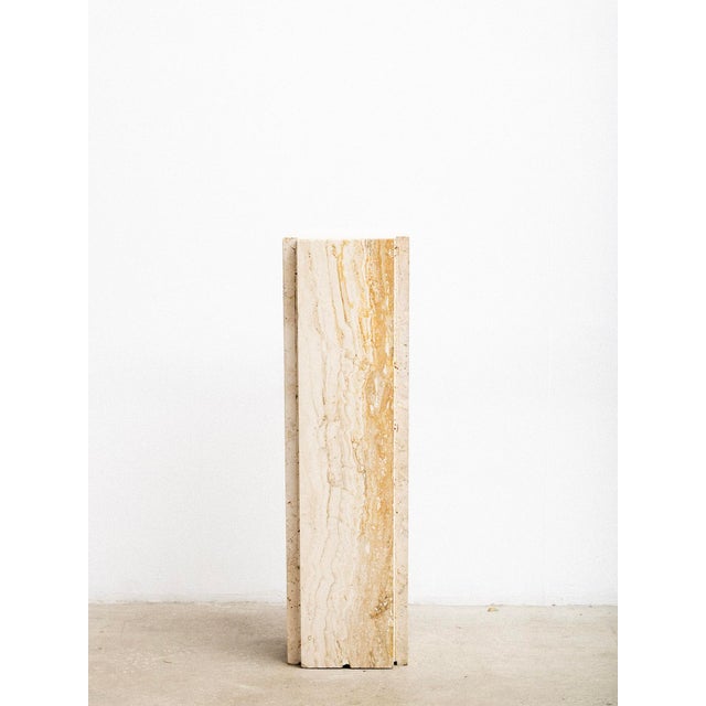 Post Modern Travertine Pedestal For Sale - Image 4 of 11