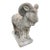 Vintage Stylized Cast Stone Ram Garden Statue With Swirl Relief Detail For Sale