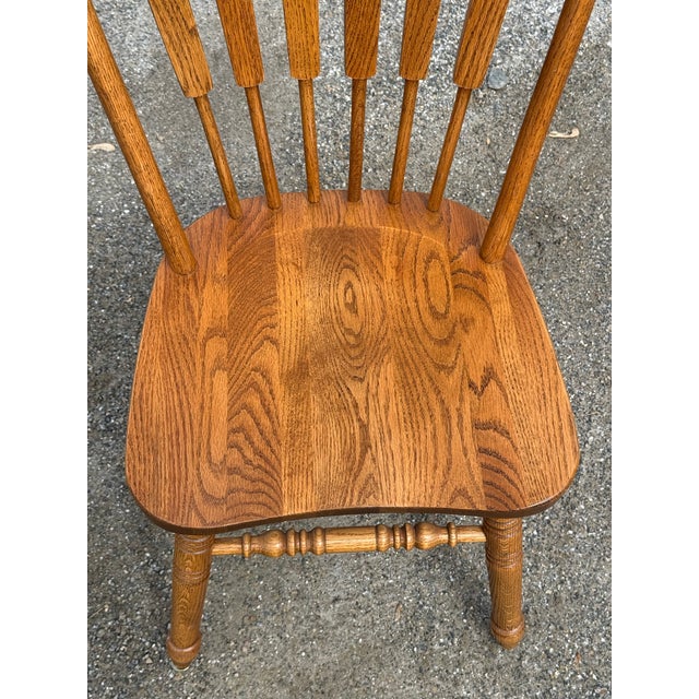 Brown Richardson Brothers Solid Oak Arrowback Dining Chairs - Set of 10 For Sale - Image 8 of 9