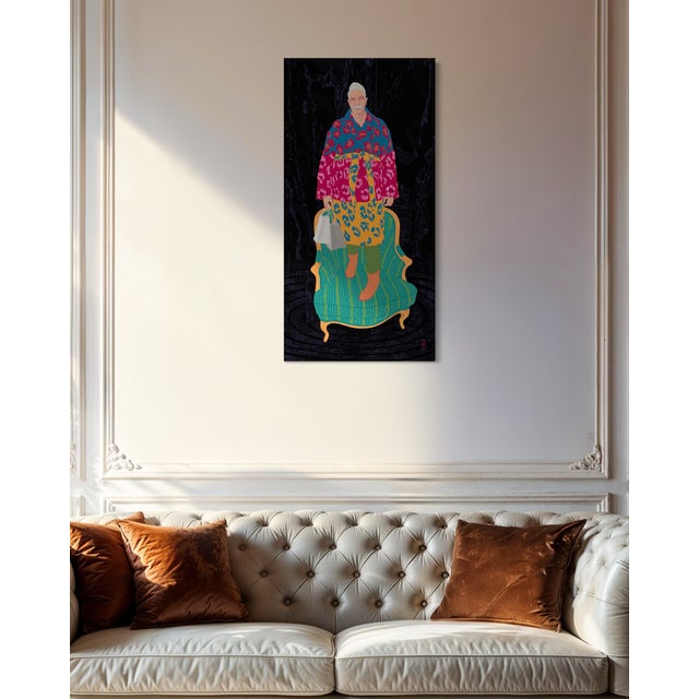 Black Lawrence by Steve Moors 24'x48" Ready to Hang For Sale - Image 8 of 12