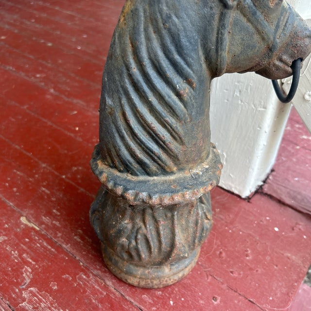 Late 19th Century Antique Cast Iron Horse Head Post Topper For Sale - Image 5 of 8