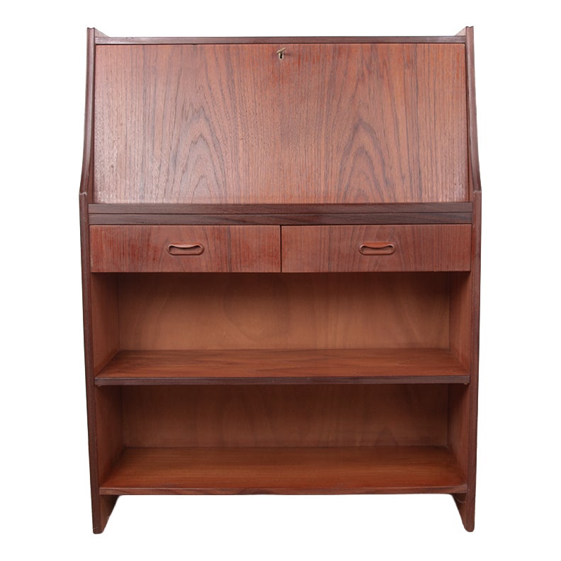 Scandinavian Brown Teak Desk, 1960 | Chairish