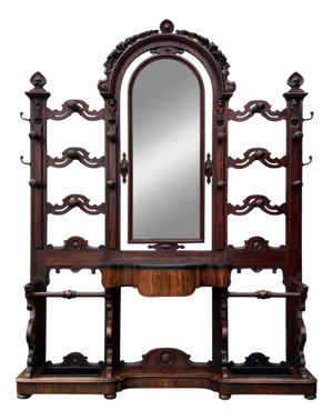 Large 19th Century Mahogany Hall Stand with Mirror, 1860