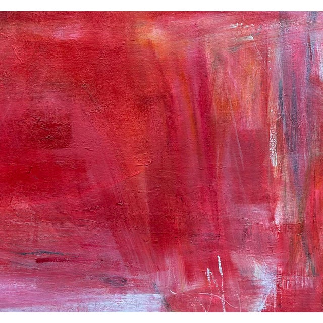 Abstract "Full Bloom" by Trixie Pitts Large Striking Abstract Oil Painting on Canvas For Sale - Image 3 of 13