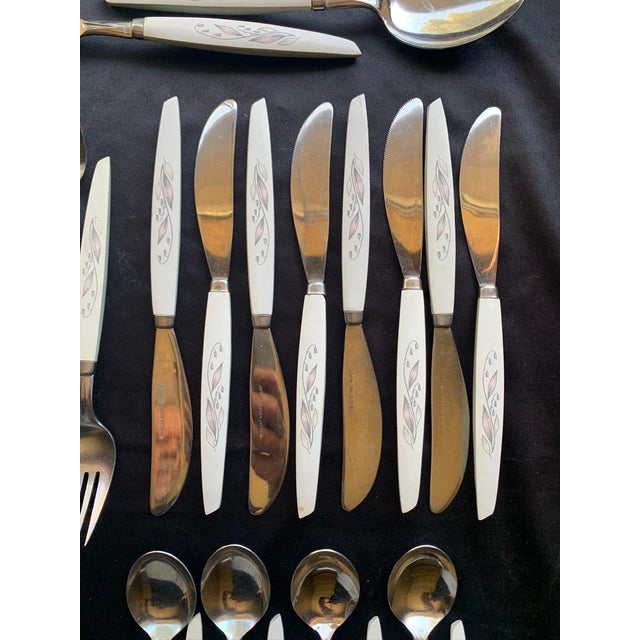 1960s Kaysons Lily of the Valley Stainless Golden Rhapsody Flatware Japan - 57 pcs For Sale - Image 9 of 12