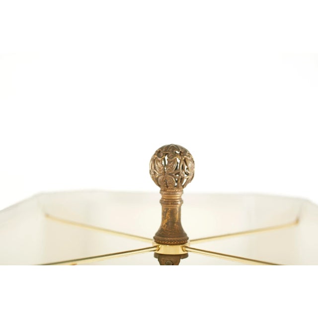 Brass 19th Century Gilt Porcelain / Brass Bass Table Lamps - a Pair For Sale - Image 8 of 13