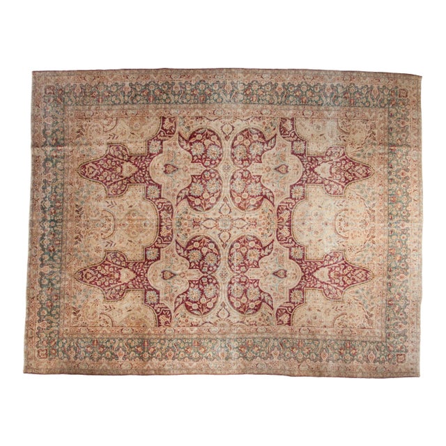 Vintage Distressed Kerman Carpet - 9'9" x 12'5" For Sale