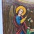Mid 19th Century 19th Century Greek Orthodox Annunciation Archangel Gabriel and Virgin Mary Icon Painting on Wood Block For Sale - Image 5 of 10