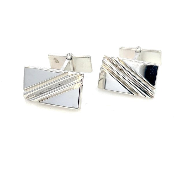 Traditional 1990s Pair of Georg Jensen Estate Sterling Silver Cufflinks 17.20 Grams For Sale - Image 3 of 9