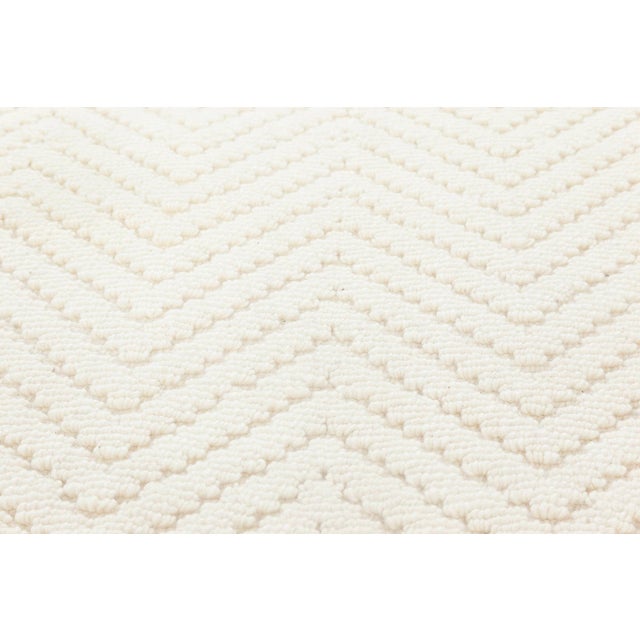 Modern Modern Bauer Collection White Herringbone Design Wool Rug by Doris Leslie Blau For Sale - Image 3 of 6
