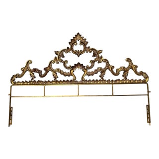 Vintage Louis XV Rococo Style Cast Metal King Headboard For Sale