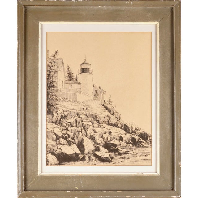 1970s Light House by the Sea by Peter Bugda Signed Numbered 174/200 For Sale - Image 11 of 11
