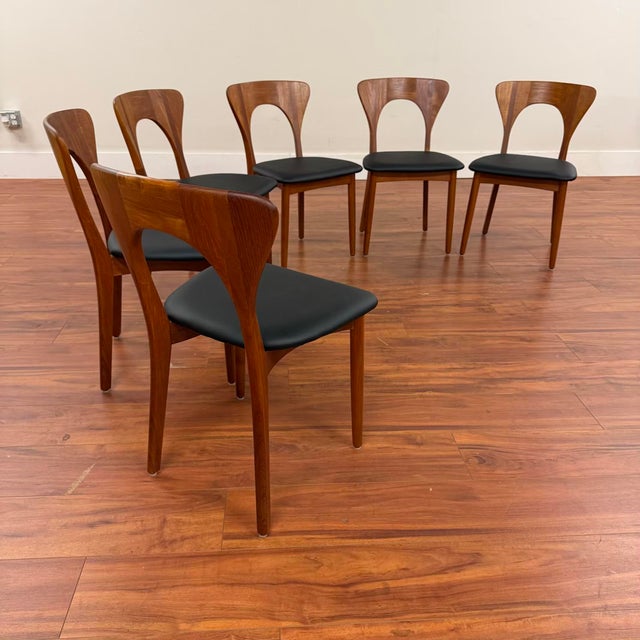Wood Koefoeds Hornslet Peter Teak Dining Chairs Set of 6 For Sale - Image 7 of 11